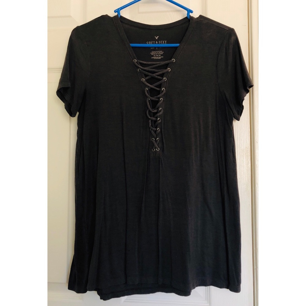 AE Soft & Sexy Lace Up Tshirt